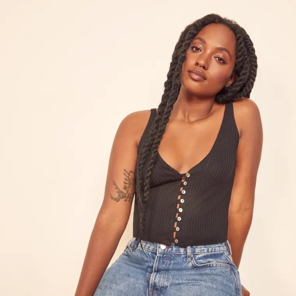 Reformation Hampton Button Front Tank Top